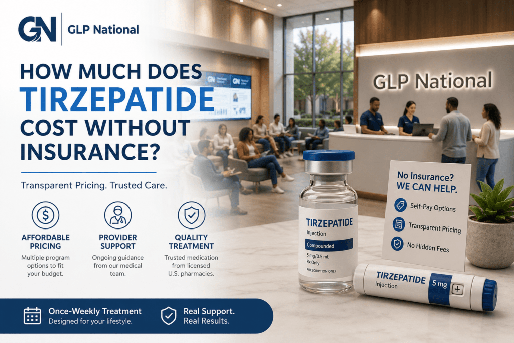 Tirzepatide cost without insurance at GLP National